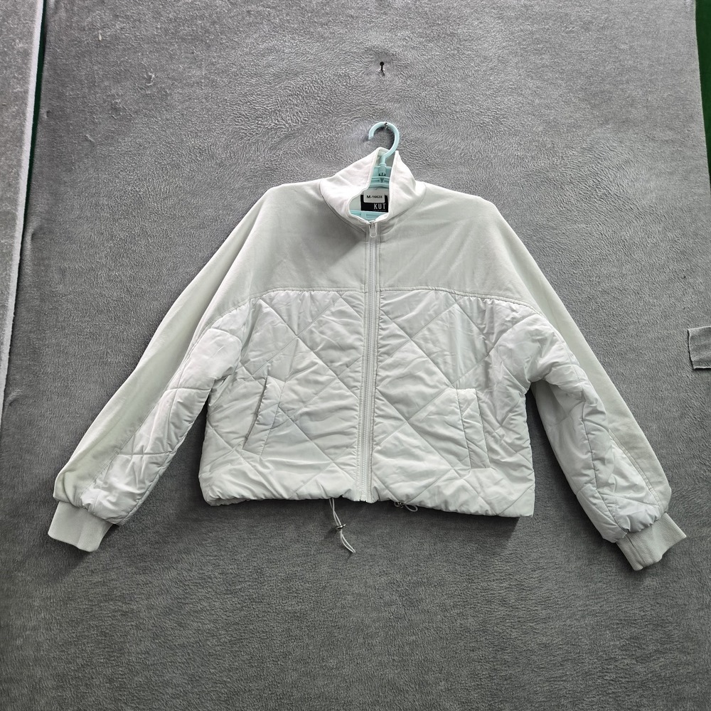 KUT From The Kloth Women Jacket M White Bomber Adley Diamond KJ53901